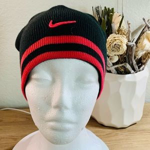 Nike Black and Pink Beanie